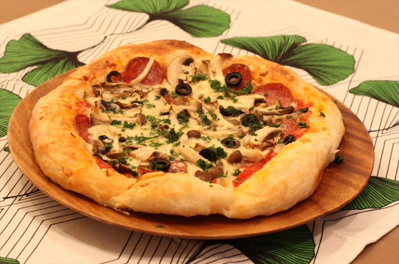 守屋若奈,ピンクローズ,食感と香りを楽しむミックスきのこのピザ